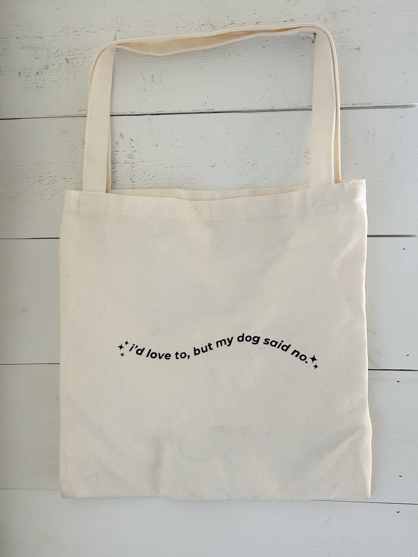 Dog Said No Linen Tote Bag (Ready to Ship)