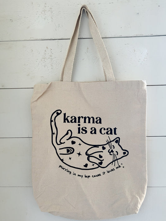 Karma Cat Tote Bag (Ready to Ship)