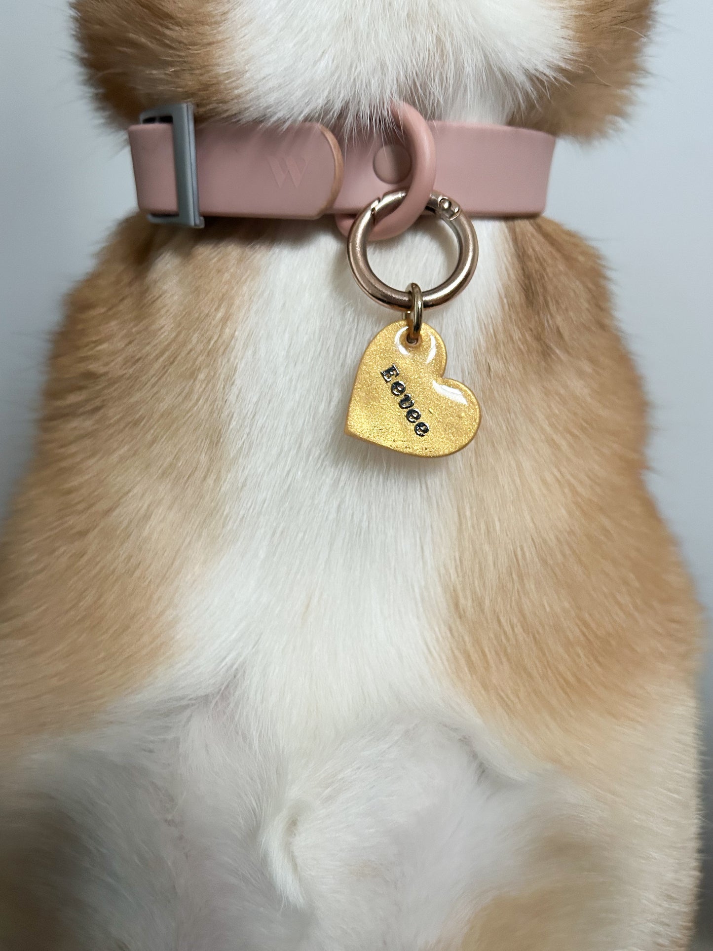 Gold Heart ID Tag