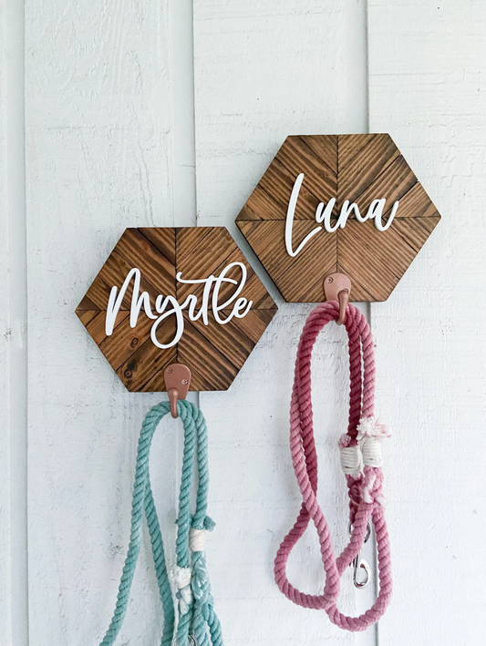 Mosaic Honeycomb Dog Leash Holder Set