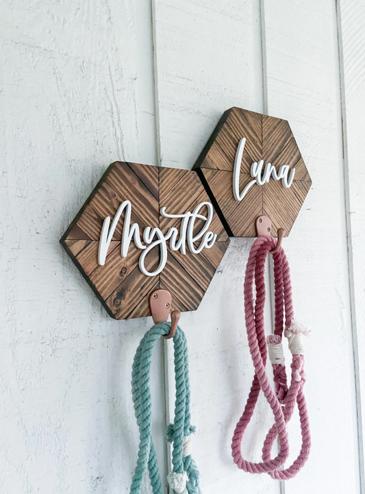 Mosaic Honeycomb Dog Leash Holder Set