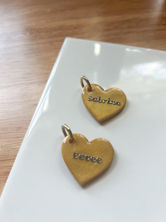 Gold Heart ID Tag